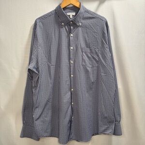 Peter Millar XL Summer Comfort Blue Burgundy Check Button Down Shirt